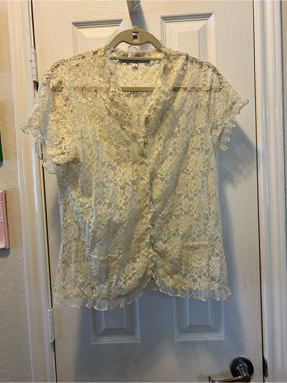Hopeless Romantic Ivory Lace short sleeved Cardigan